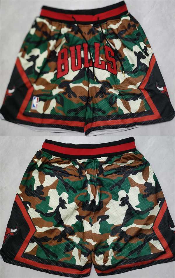 Mens Chicago Bulls Camo Grey Shorts->nba shorts->NBA Jersey